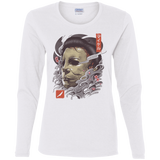 T-Shirts White / S Oni Slasher Mask Women's Long Sleeve T-Shirt