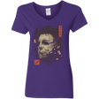 T-Shirts Purple / S Oni Slasher Mask Women's V-Neck T-Shirt