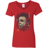 T-Shirts Red / S Oni Slasher Mask Women's V-Neck T-Shirt