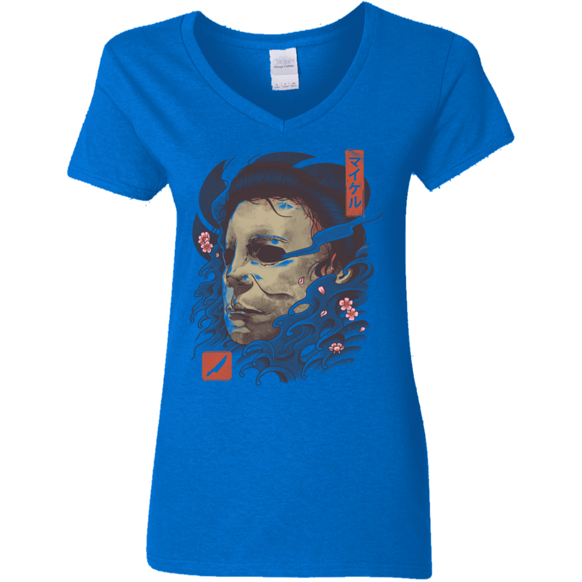 T-Shirts Royal / S Oni Slasher Mask Women's V-Neck T-Shirt