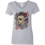 T-Shirts Sport Grey / S Oni Slasher Mask Women's V-Neck T-Shirt