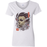 T-Shirts White / S Oni Slasher Mask Women's V-Neck T-Shirt