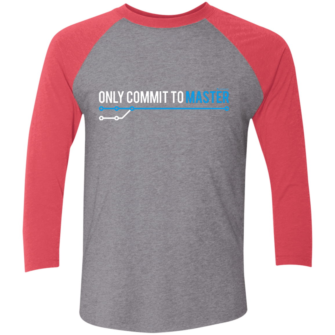 T-Shirts Premium Heather/ Vintage Red / X-Small Only Commit To Master Men's Triblend 3/4 Sleeve