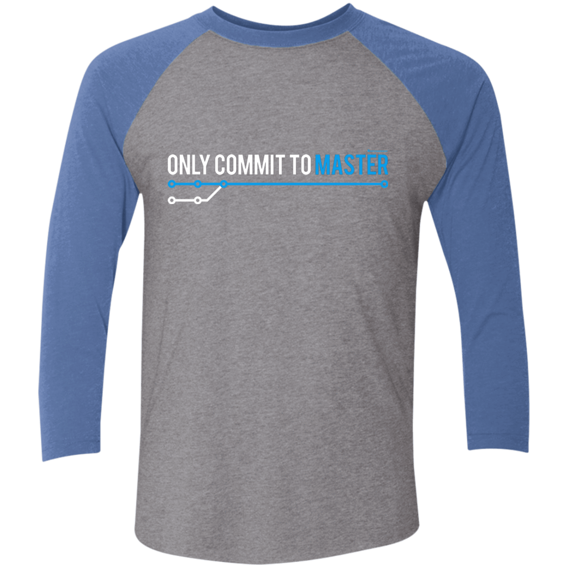 T-Shirts Premium Heather/Vintage Royal / X-Small Only Commit To Master Men's Triblend 3/4 Sleeve