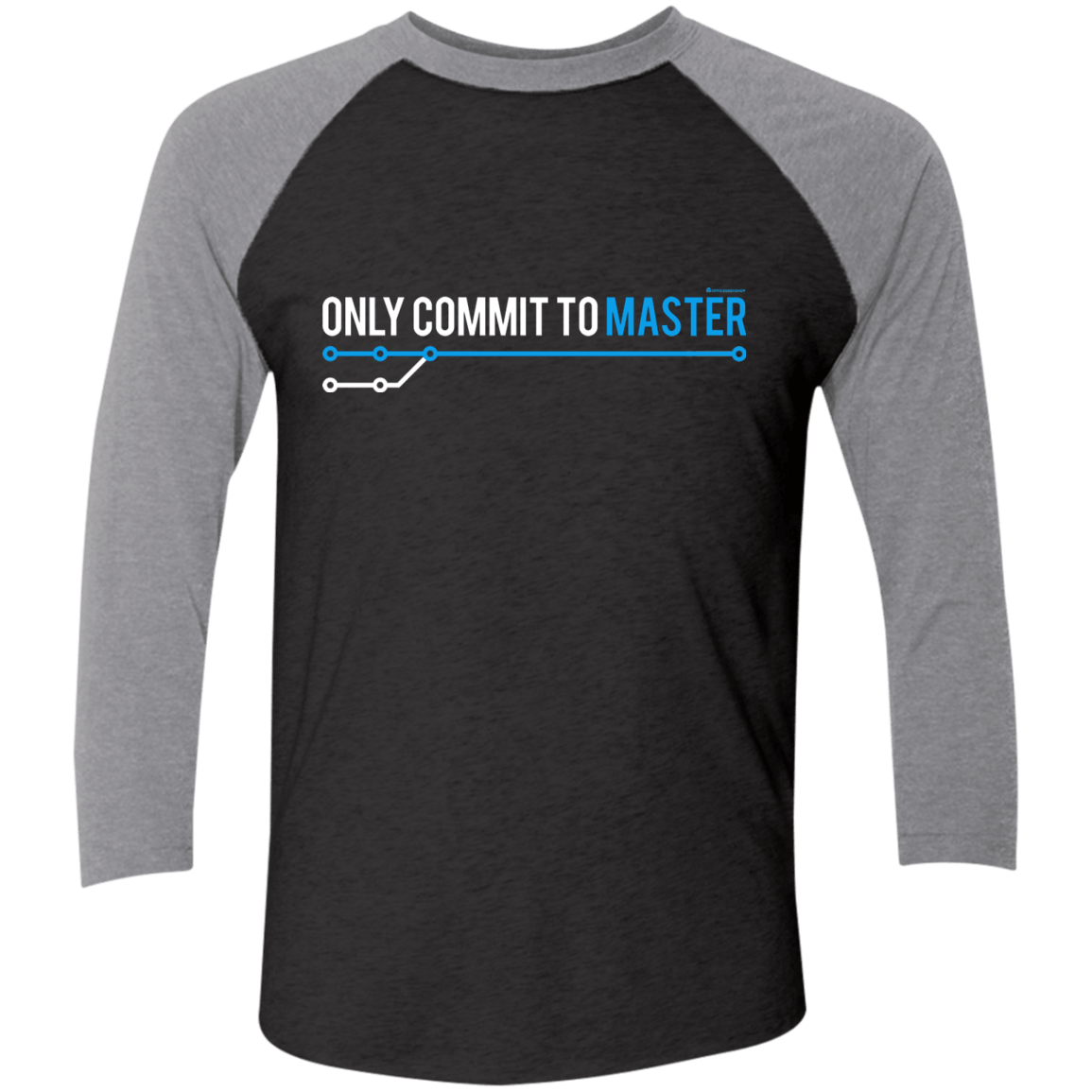T-Shirts Vintage Black/Premium Heather / X-Small Only Commit To Master Men's Triblend 3/4 Sleeve