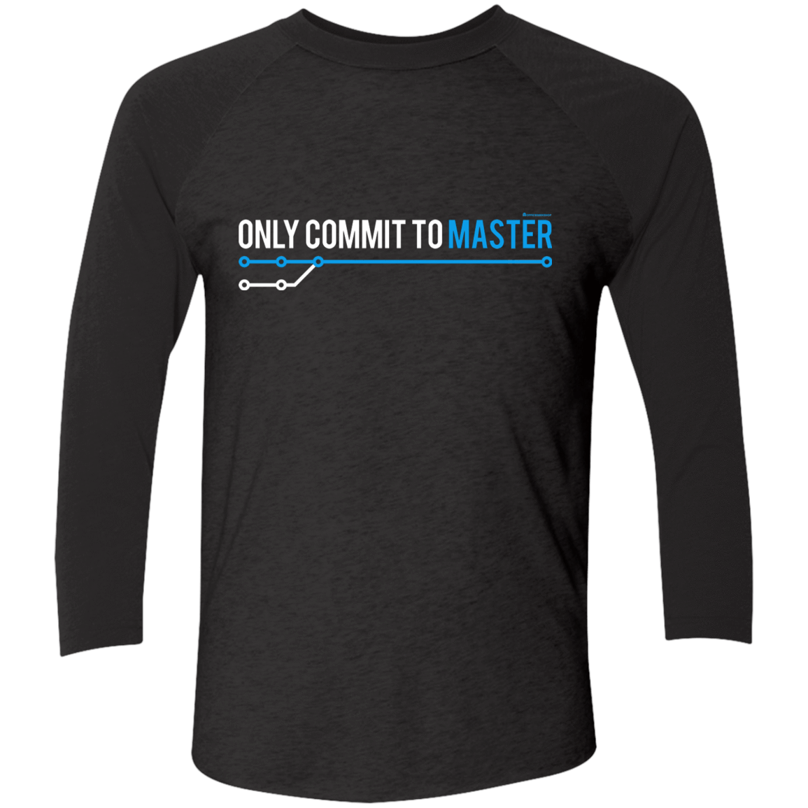 T-Shirts Vintage Black/Vintage Black / X-Small Only Commit To Master Men's Triblend 3/4 Sleeve