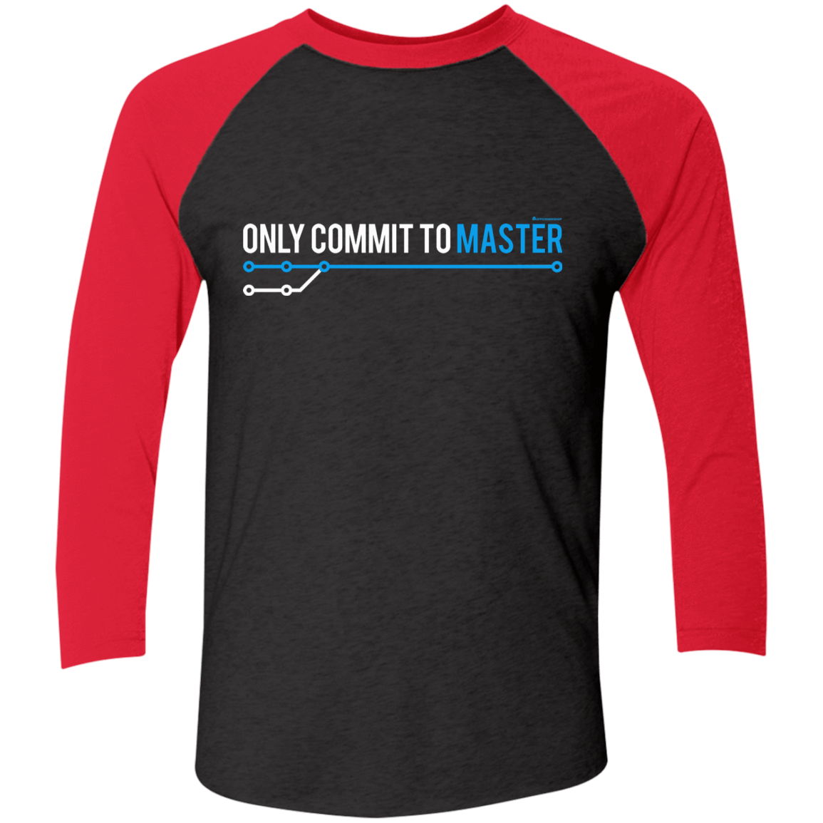 T-Shirts Vintage Black/Vintage Red / X-Small Only Commit To Master Men's Triblend 3/4 Sleeve