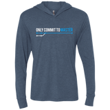 T-Shirts Indigo / X-Small Only Commit To Master Triblend Long Sleeve Hoodie Tee