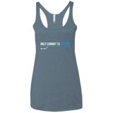 T-Shirts Indigo / X-Small Only Commit To Master Women's Triblend Racerback Tank