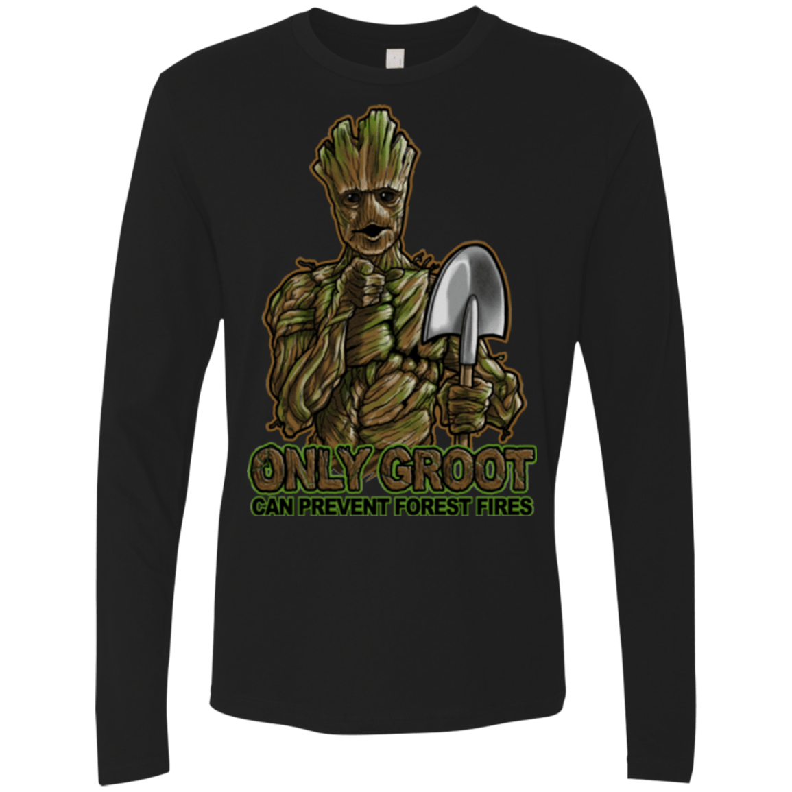 T-Shirts Black / Small Only Groot Men's Premium Long Sleeve