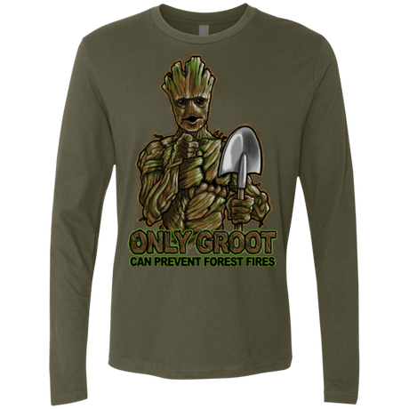 T-Shirts Military Green / Small Only Groot Men's Premium Long Sleeve