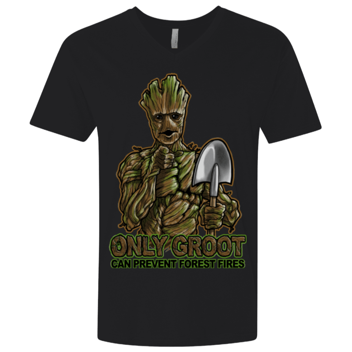 T-Shirts Black / X-Small Only Groot Men's Premium V-Neck