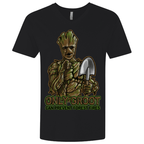 T-Shirts Black / X-Small Only Groot Men's Premium V-Neck