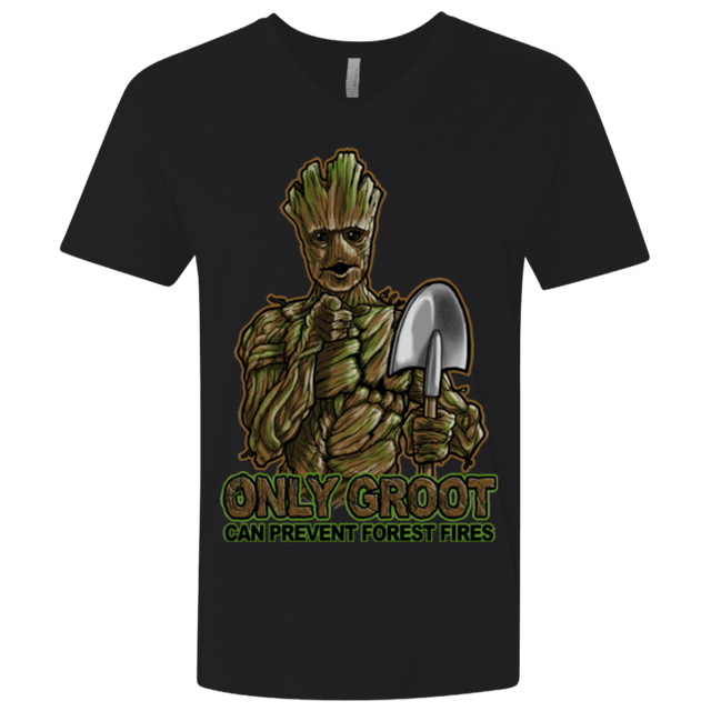 T-Shirts Black / X-Small Only Groot Men's Premium V-Neck