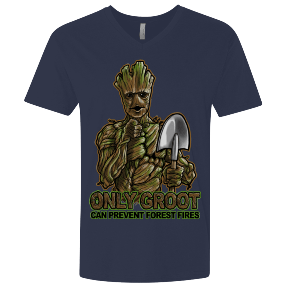 T-Shirts Midnight Navy / X-Small Only Groot Men's Premium V-Neck