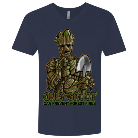 T-Shirts Midnight Navy / X-Small Only Groot Men's Premium V-Neck