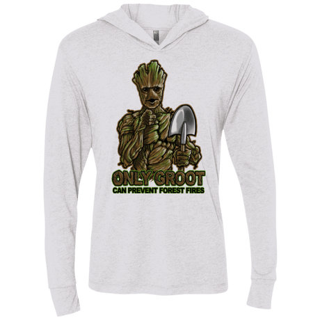 T-Shirts Heather White / X-Small Only Groot Triblend Long Sleeve Hoodie Tee