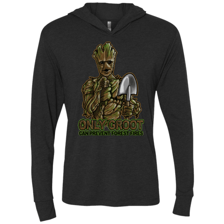 T-Shirts Vintage Black / X-Small Only Groot Triblend Long Sleeve Hoodie Tee
