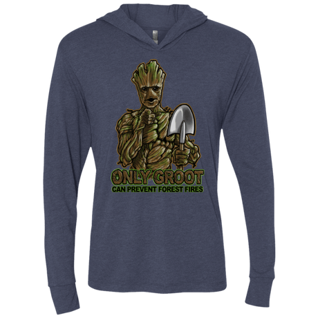 T-Shirts Vintage Navy / X-Small Only Groot Triblend Long Sleeve Hoodie Tee