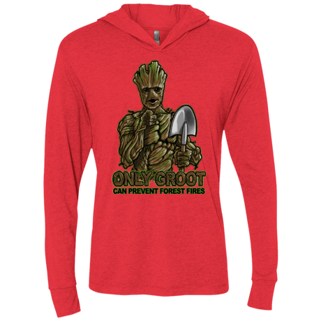 T-Shirts Vintage Red / X-Small Only Groot Triblend Long Sleeve Hoodie Tee