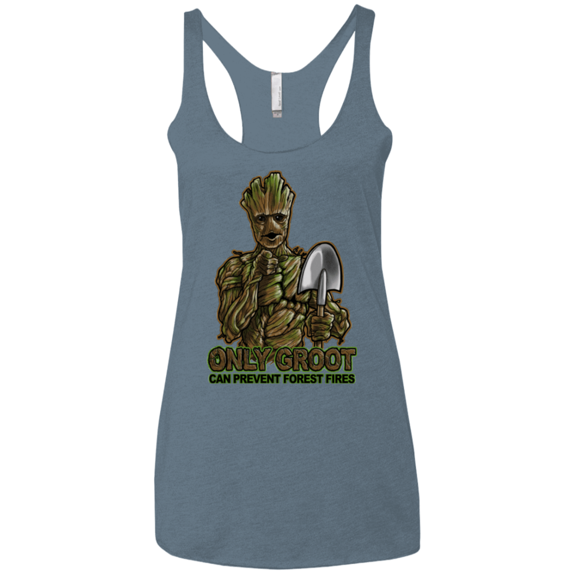 T-Shirts Indigo / X-Small Only Groot Women's Triblend Racerback Tank