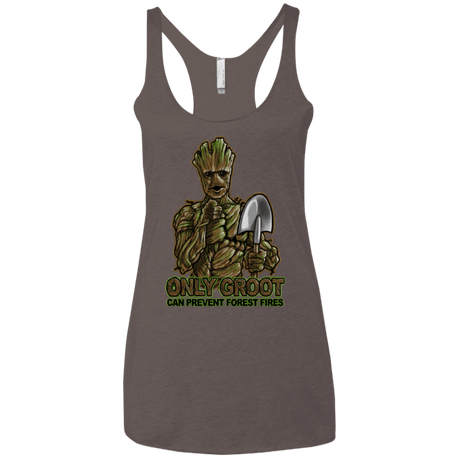 T-Shirts Macchiato / X-Small Only Groot Women's Triblend Racerback Tank
