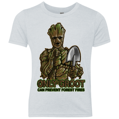T-Shirts Heather White / YXS Only Groot Youth Triblend T-Shirt