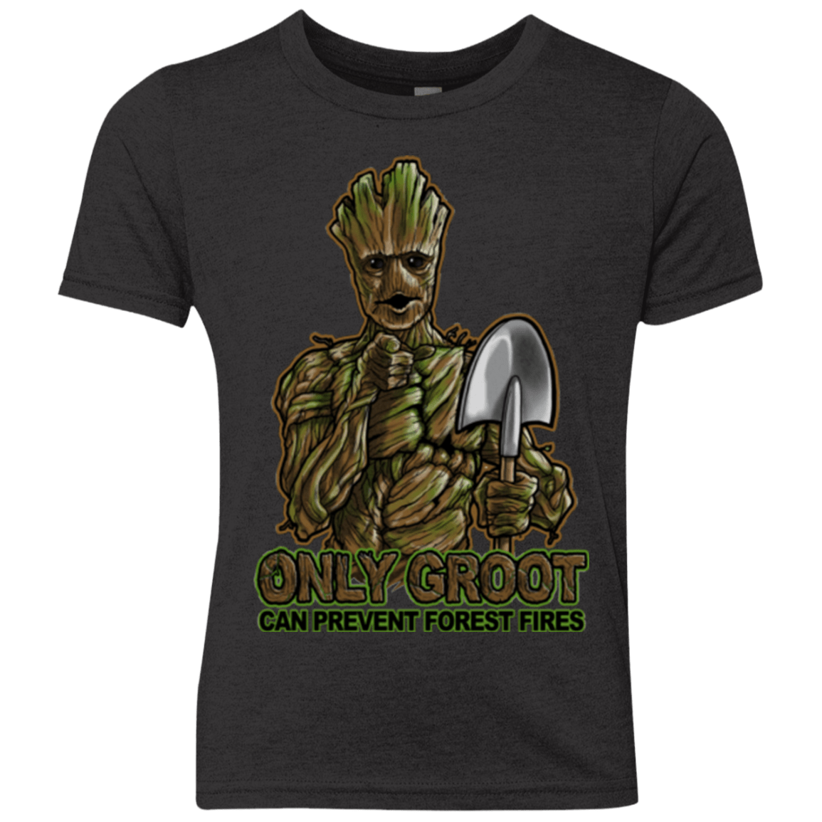 T-Shirts Vintage Black / YXS Only Groot Youth Triblend T-Shirt