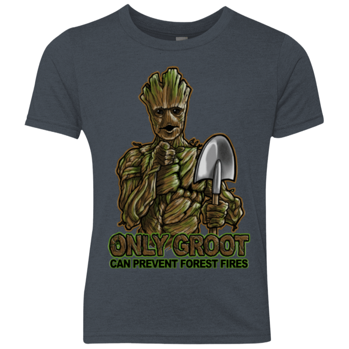 T-Shirts Vintage Navy / YXS Only Groot Youth Triblend T-Shirt