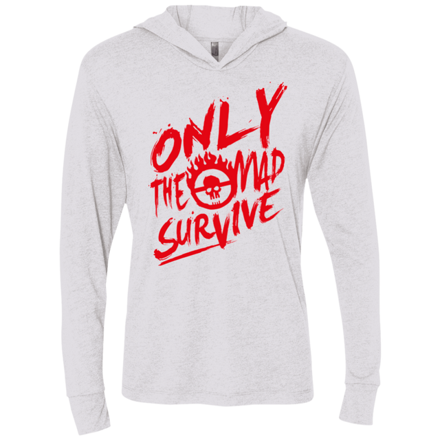 T-Shirts Heather White / X-Small Only The Mad Red Triblend Long Sleeve Hoodie Tee