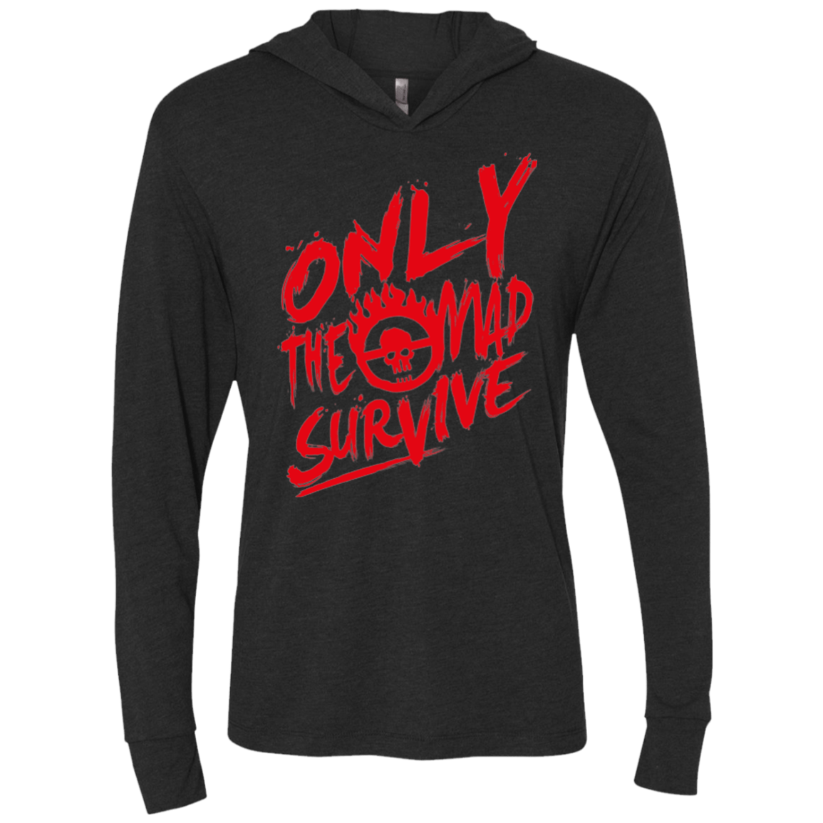 T-Shirts Vintage Black / X-Small Only The Mad Red Triblend Long Sleeve Hoodie Tee