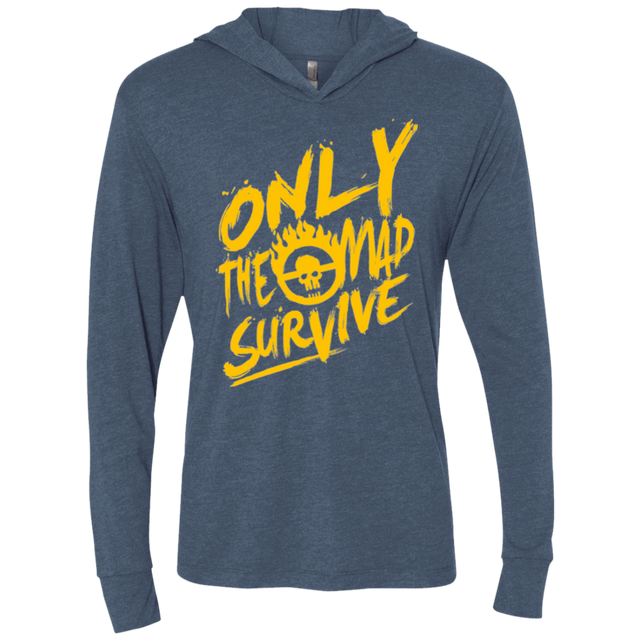 T-Shirts Indigo / X-Small Only The Mad Yellow Triblend Long Sleeve Hoodie Tee