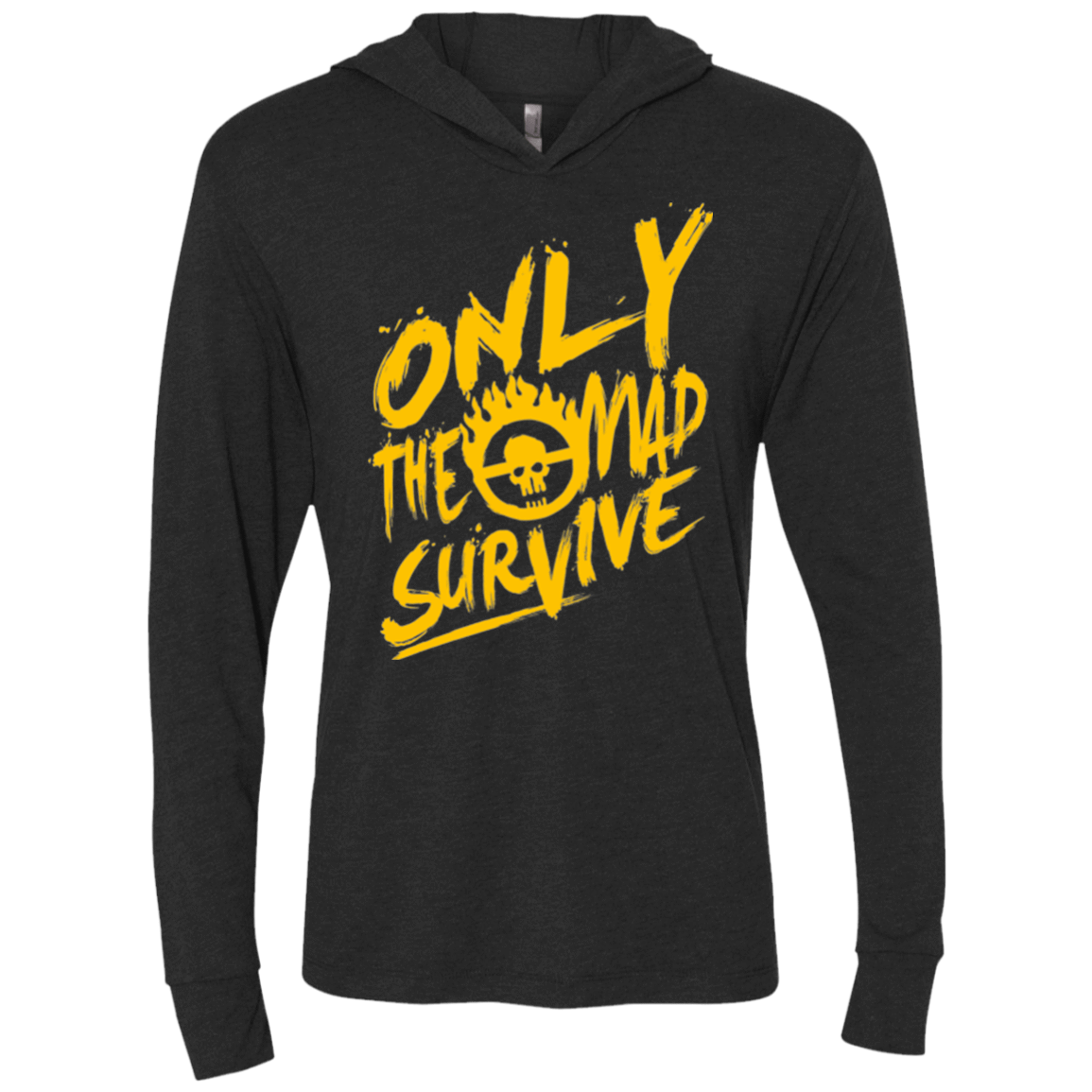 T-Shirts Vintage Black / X-Small Only The Mad Yellow Triblend Long Sleeve Hoodie Tee