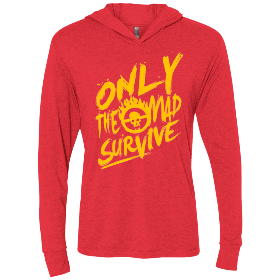 T-Shirts Vintage Red / X-Small Only The Mad Yellow Triblend Long Sleeve Hoodie Tee