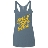 T-Shirts Indigo / X-Small Only The Mad Yellow Women's Triblend Racerback Tank