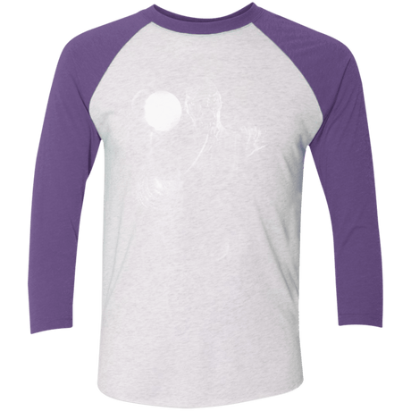 T-Shirts Heather White/Purple Rush / X-Small Ood Men's Triblend 3/4 Sleeve