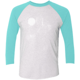T-Shirts Heather White/Tahiti Blue / X-Small Ood Men's Triblend 3/4 Sleeve