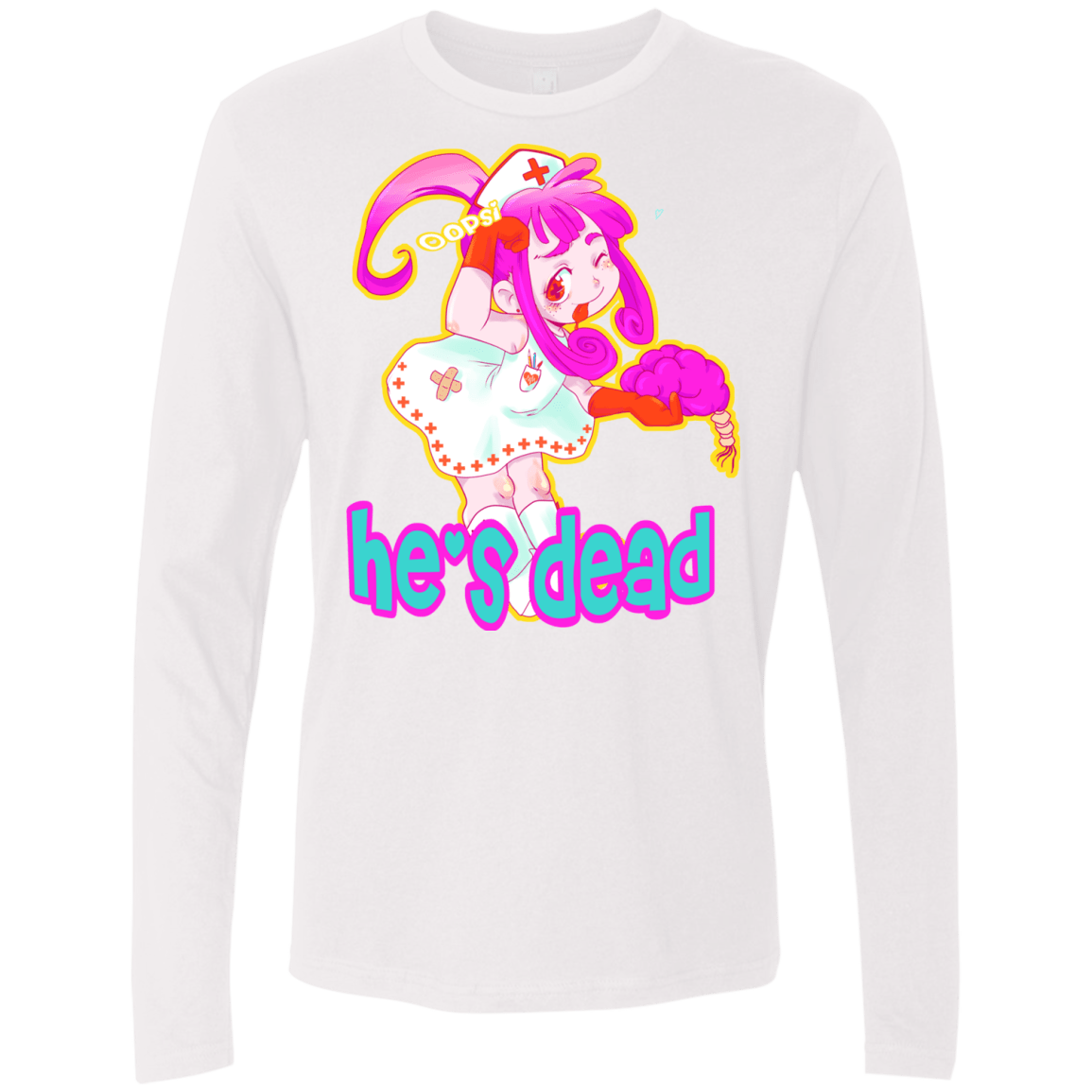 T-Shirts White / S Oopsi Men's Premium Long Sleeve