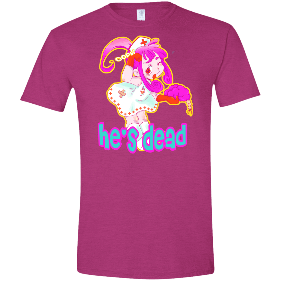 T-Shirts Antique Heliconia / S Oopsi Men's Semi-Fitted Softstyle