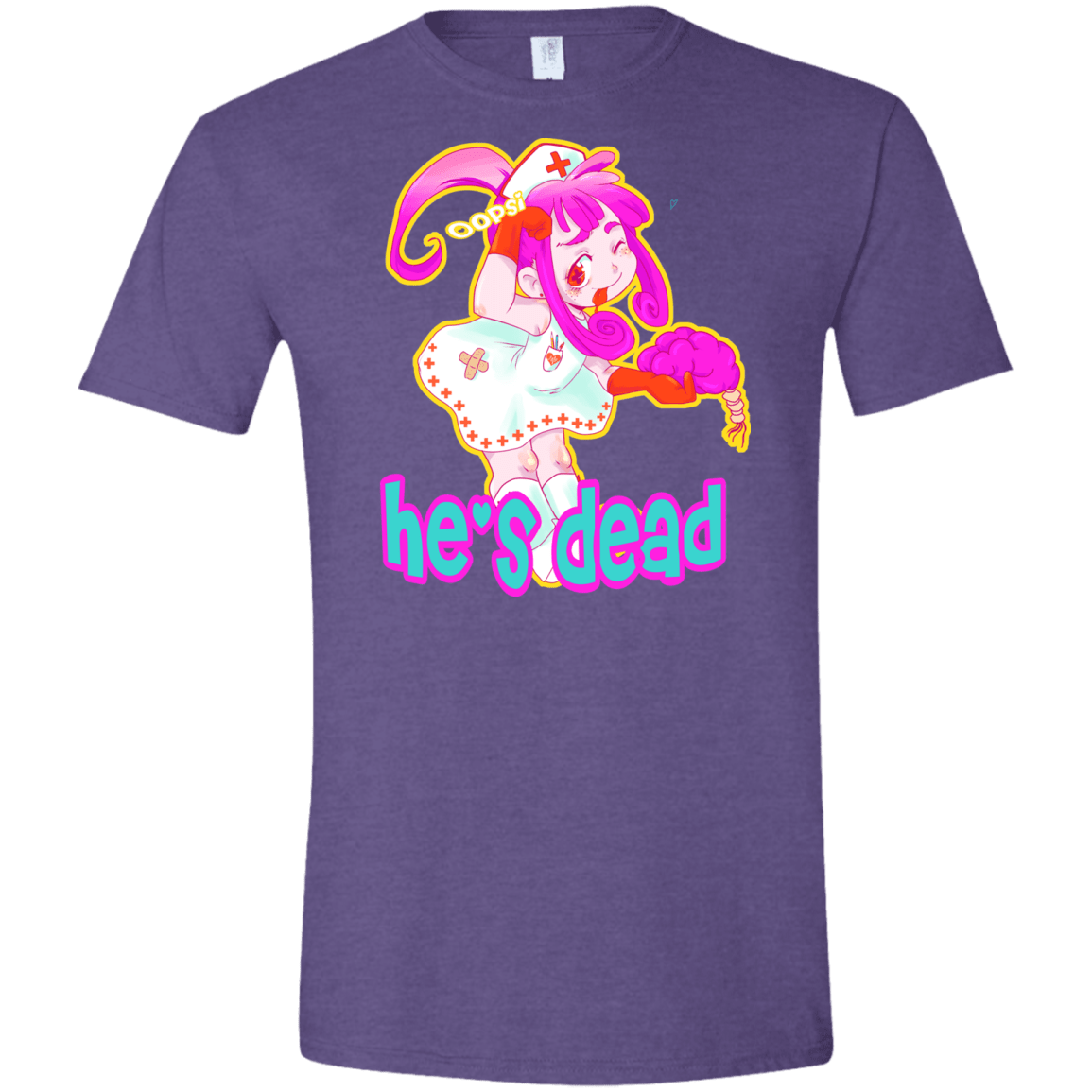 T-Shirts Heather Purple / S Oopsi Men's Semi-Fitted Softstyle