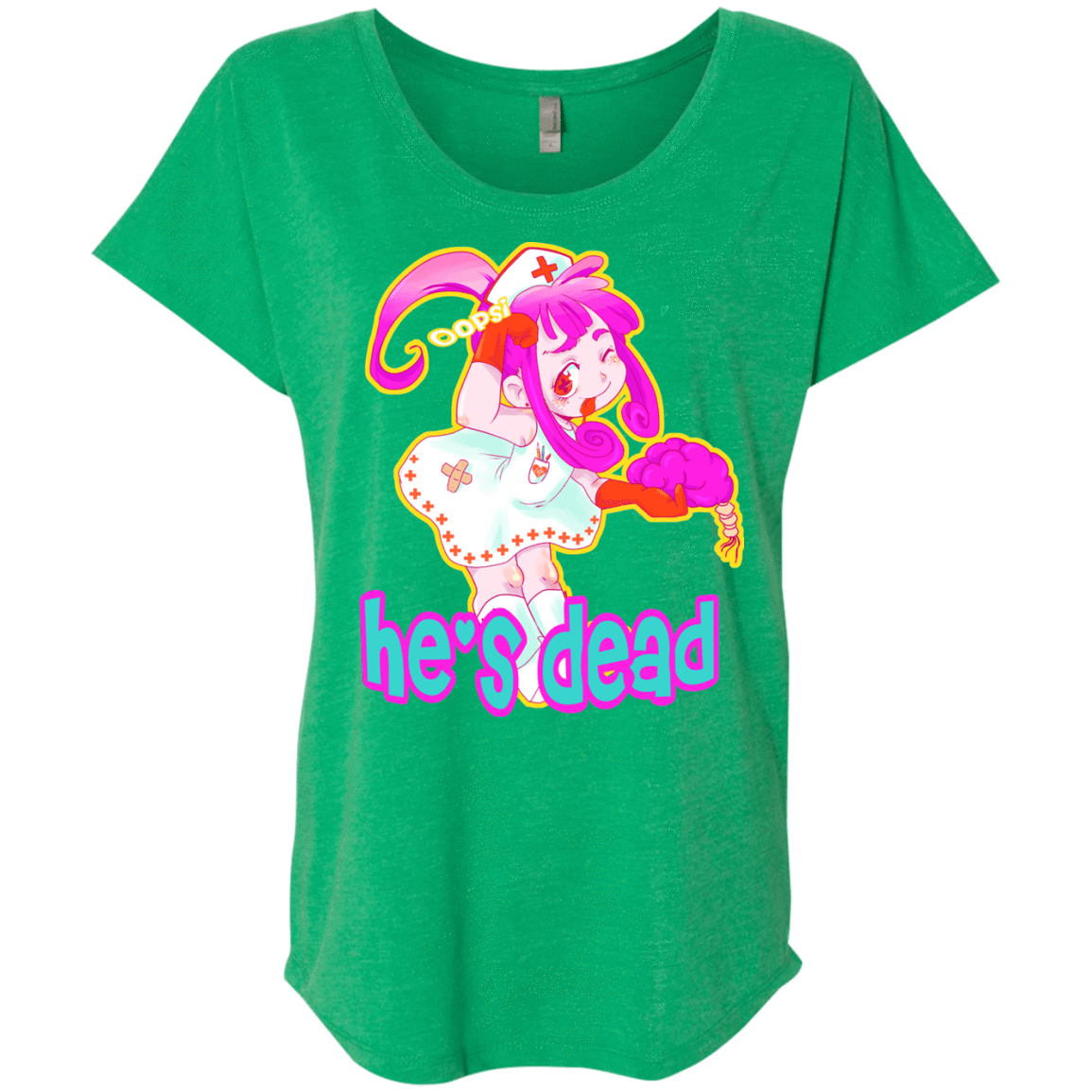 T-Shirts Envy / X-Small Oopsi Triblend Dolman Sleeve