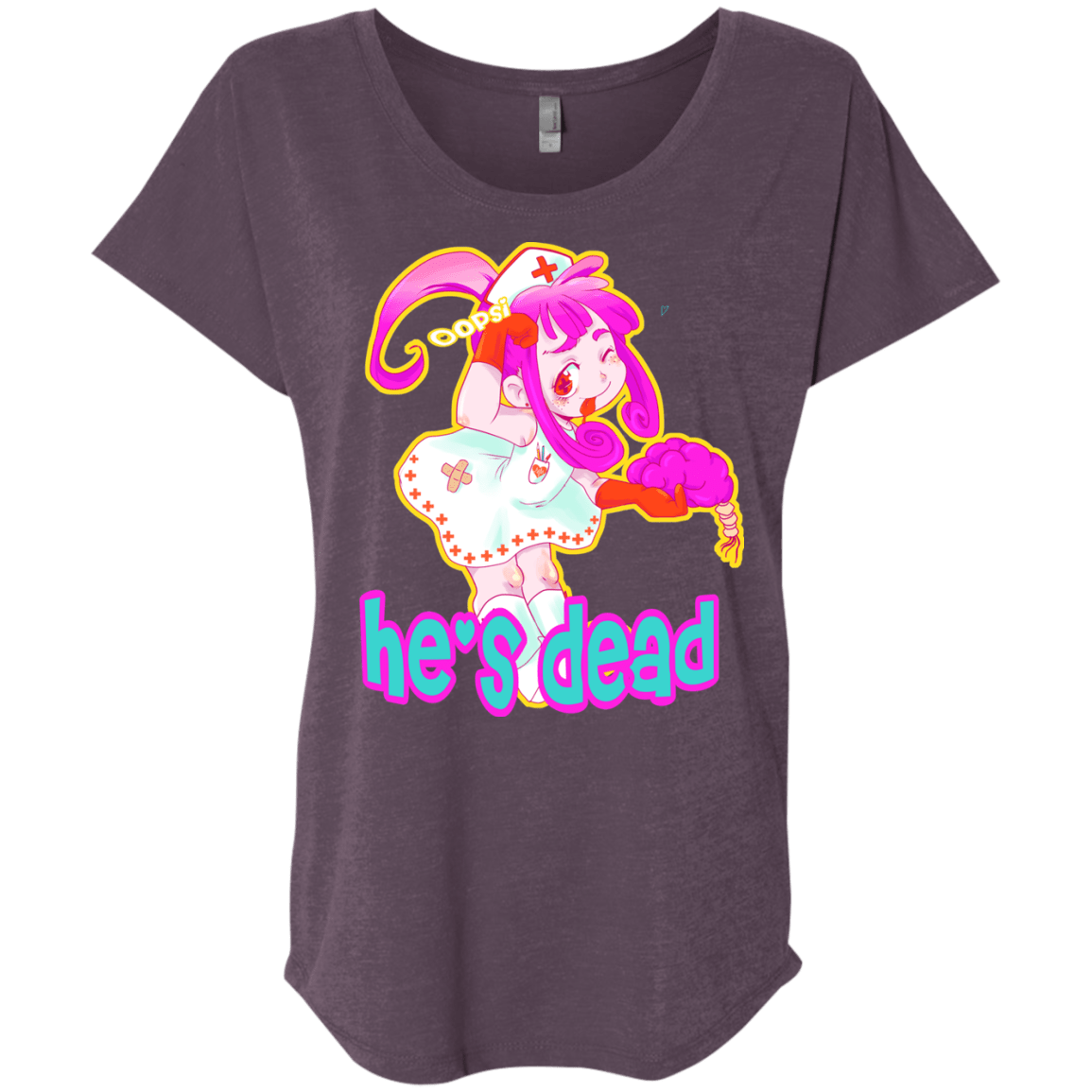 T-Shirts Vintage Purple / X-Small Oopsi Triblend Dolman Sleeve