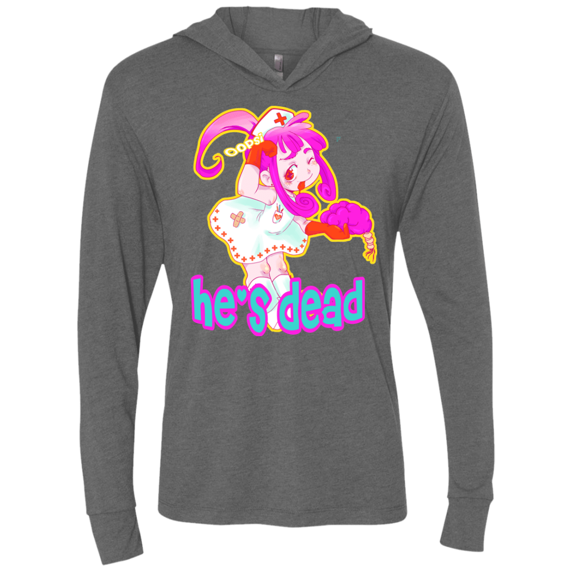 T-Shirts Premium Heather / X-Small Oopsi Triblend Long Sleeve Hoodie Tee