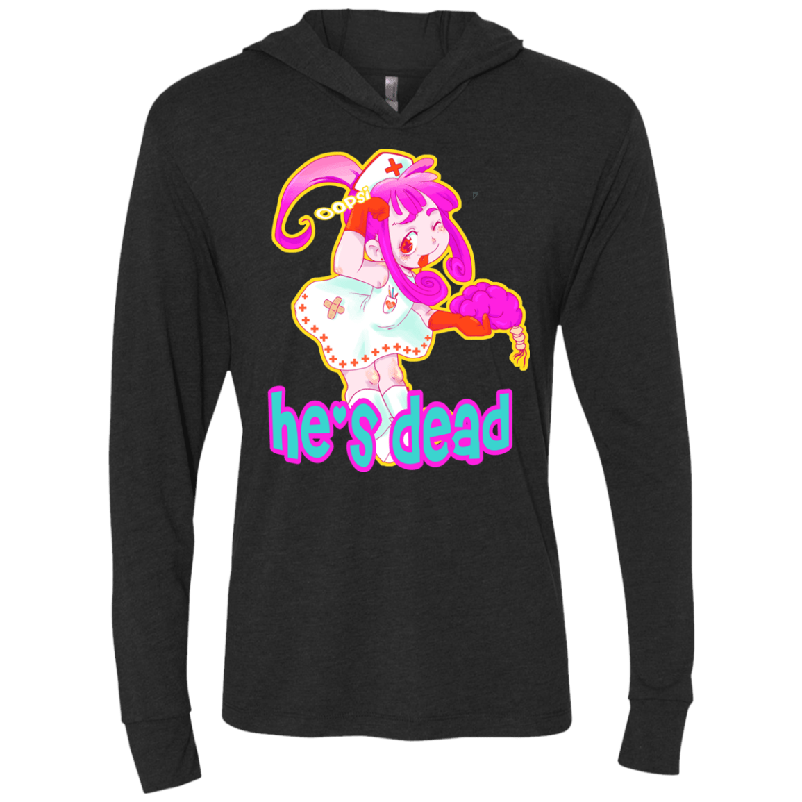 T-Shirts Vintage Black / X-Small Oopsi Triblend Long Sleeve Hoodie Tee