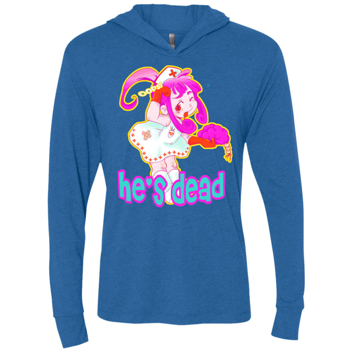 T-Shirts Vintage Royal / X-Small Oopsi Triblend Long Sleeve Hoodie Tee