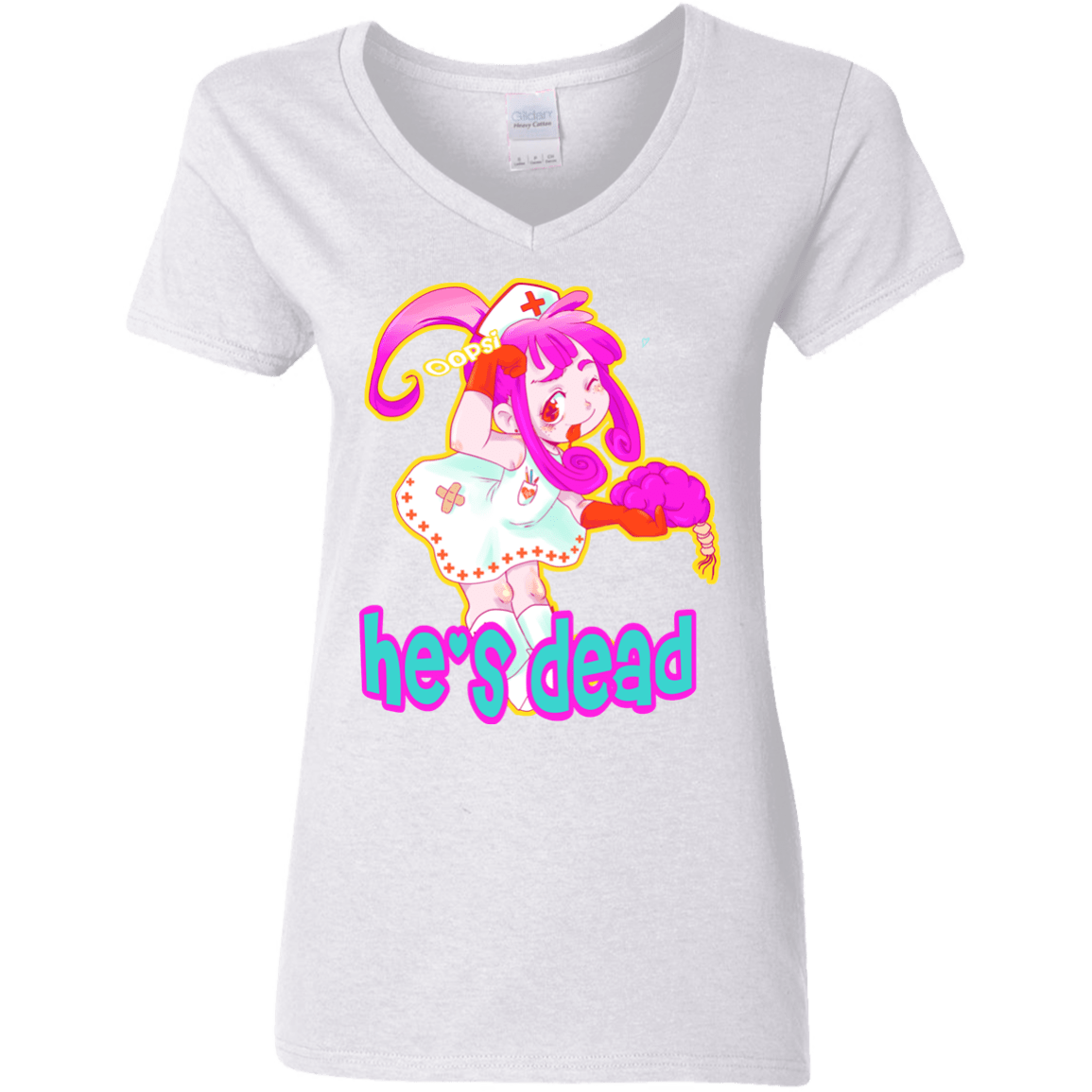 T-Shirts White / S Oopsi Women's V-Neck T-Shirt