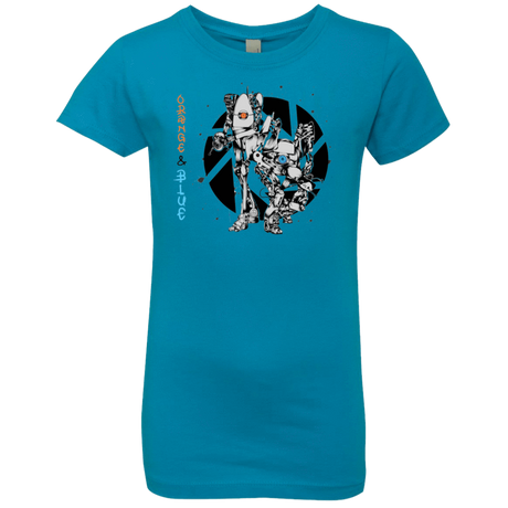 T-Shirts Turquoise / YXS Orange and Blue Girls Premium T-Shirt