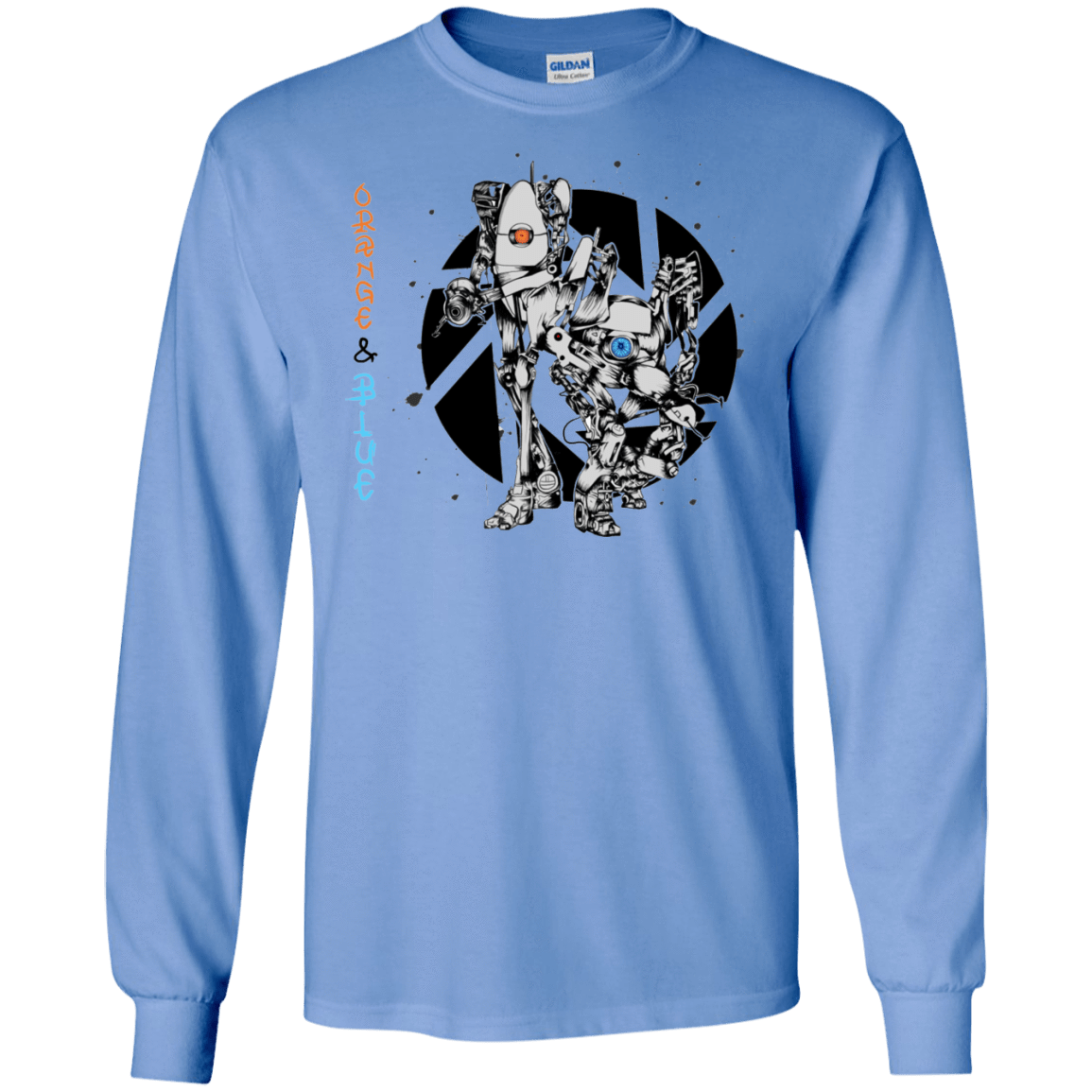 T-Shirts Carolina Blue / S Orange and Blue Men's Long Sleeve T-Shirt