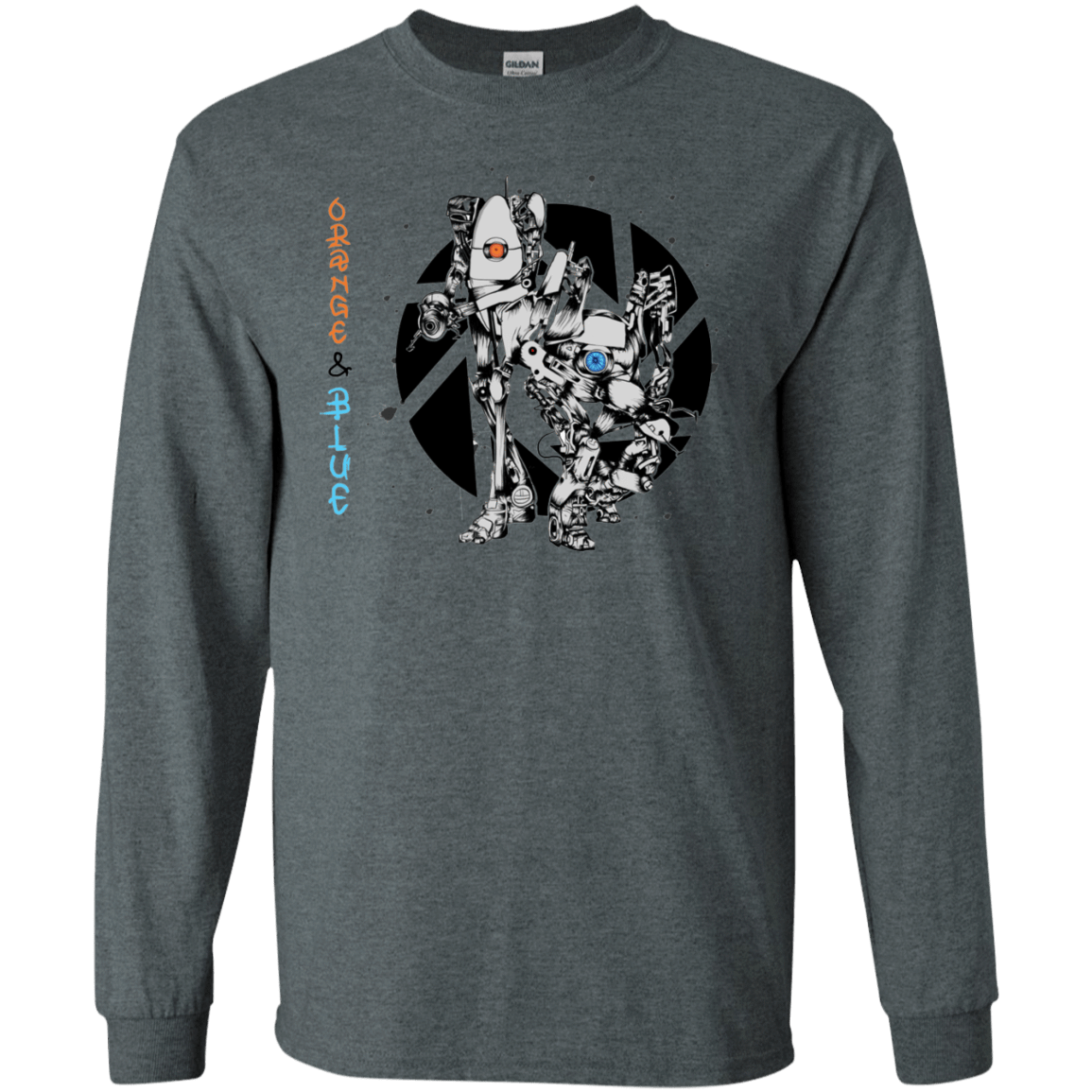 T-Shirts Dark Heather / S Orange and Blue Men's Long Sleeve T-Shirt