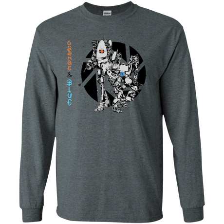 T-Shirts Dark Heather / S Orange and Blue Men's Long Sleeve T-Shirt